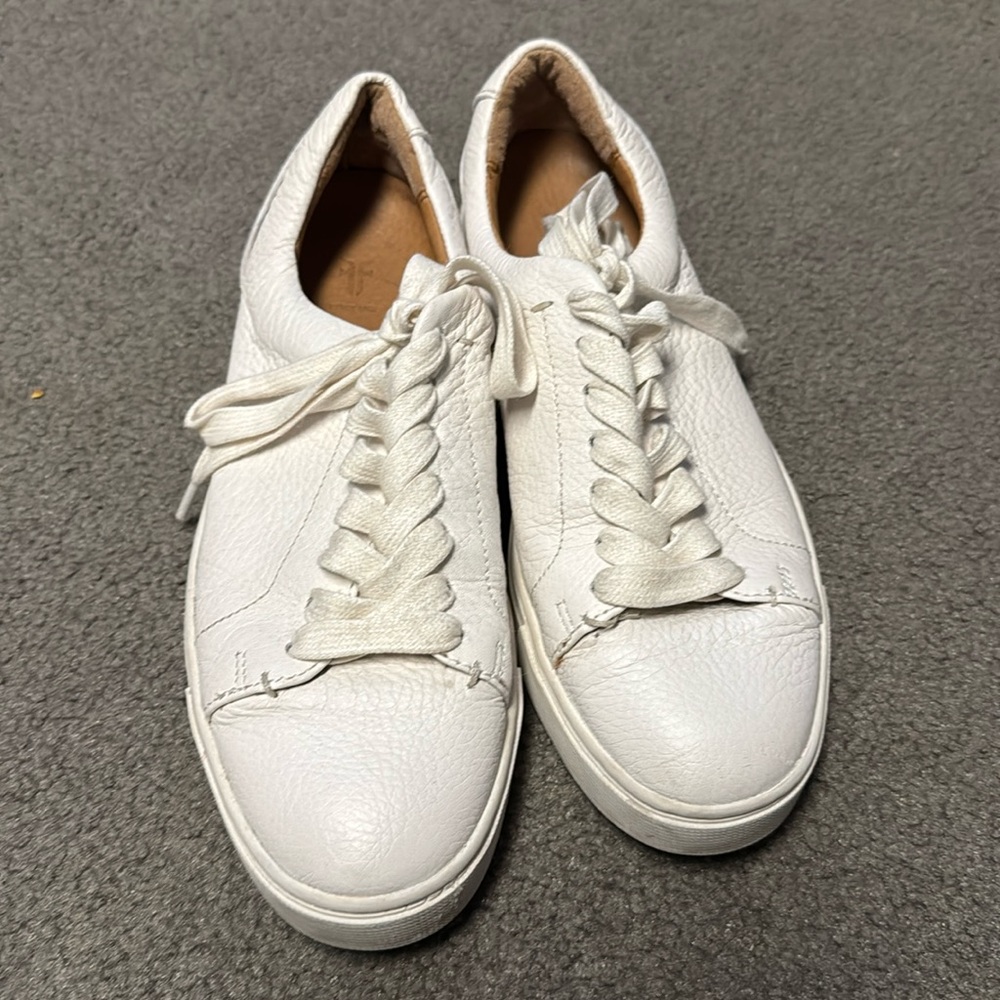 Frye white sneakers. 6.5. Lightly worn.